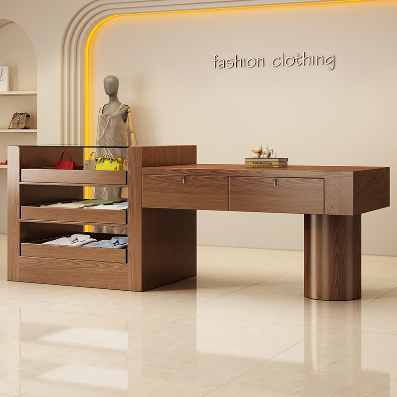 Home Office Tienda - مكاتب استقبال خشبية حديثة بتصميم طاولة