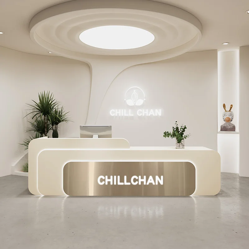 مكاتب استقبال بيضاء على شكل حر - مراجعة Home Office Tienda وسعره