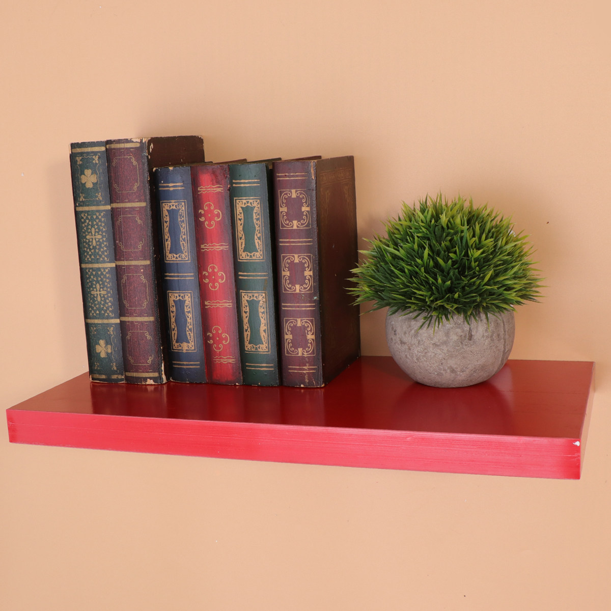 رف كتب مثبت على الحائط بطبقة و - مراجعة Home Office With Library وسعره