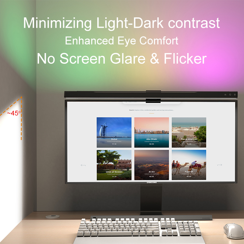 إضاءة RGB بطول 60/80 سم، شريط  - مراجعة Home Office Gadgets وسعره
