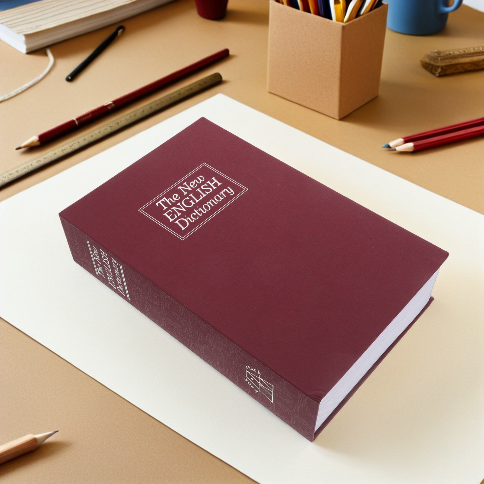 صندوق أمان أحمر على شكل كتاب م - مراجعة Home Office Passport وسعره